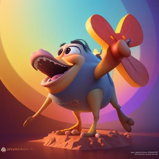 Pixar-Style 3D Duck Toy Render