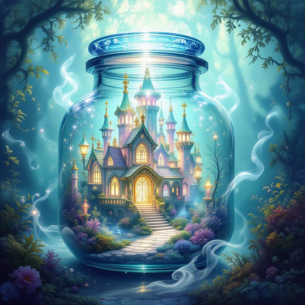 Underwater Kingdom in a Jar: Hyperdetailed Fantasy Art