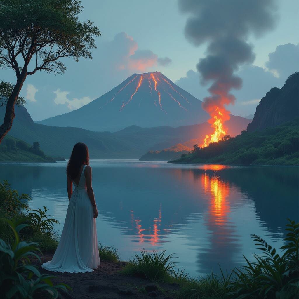 Lago de Fogo: Surreal Volcanic Reflections