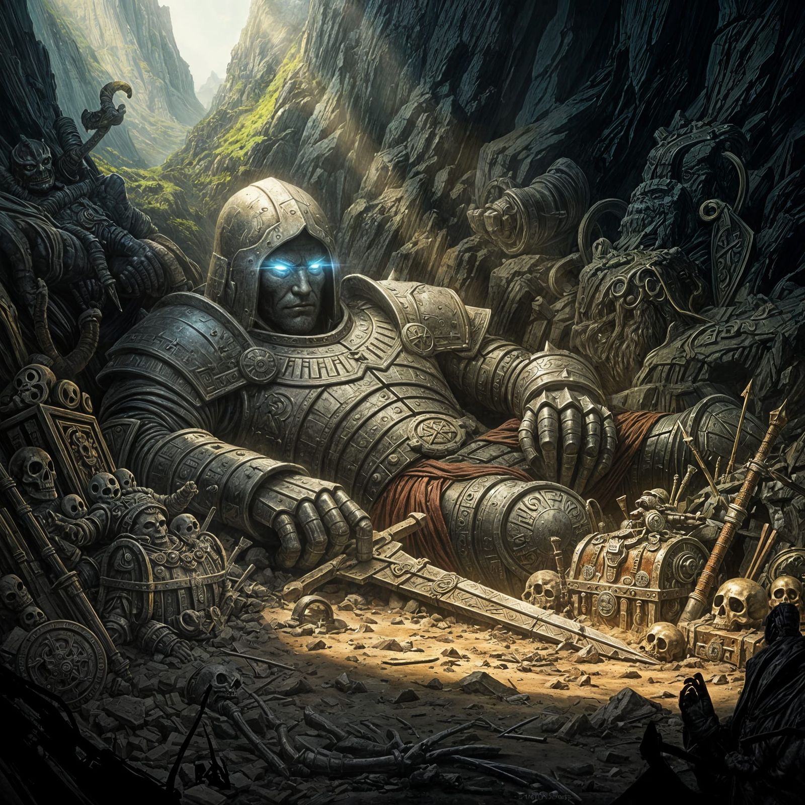 Dormant Stone Knight in Rune Armor