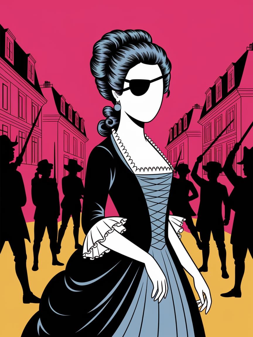 Rococo Woman Avatar in Pop Art Style