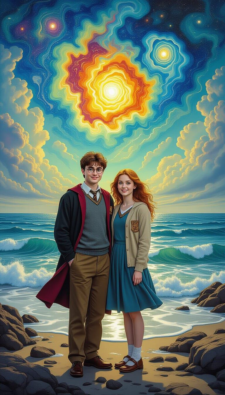 Harry Potter Family Portrait in Dreamlike Style