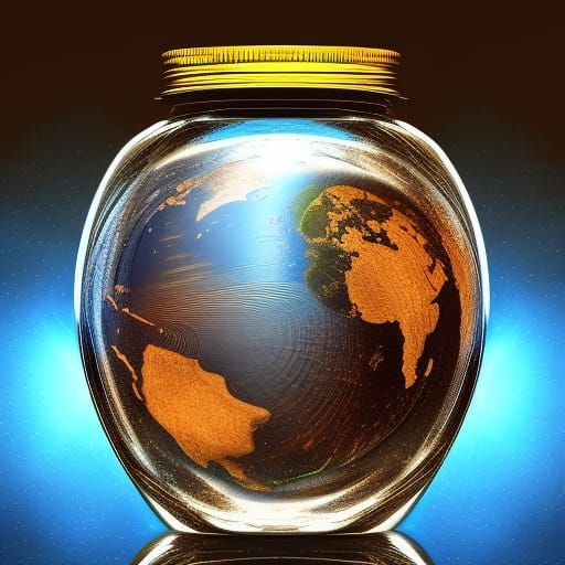 Earth in a Jar: Hyperdetailed Digital Artwork