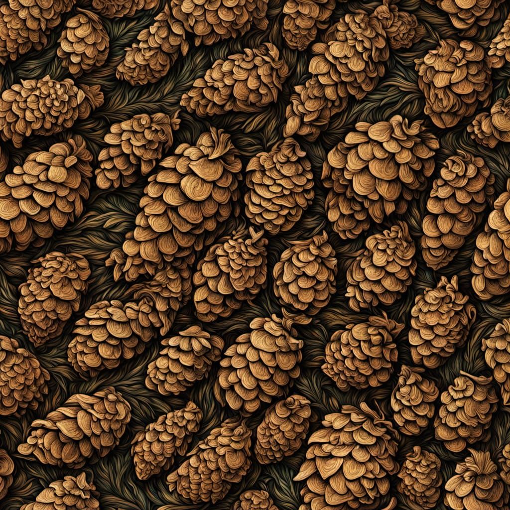 Golden Pine Cone Geometry in Intricate Detail