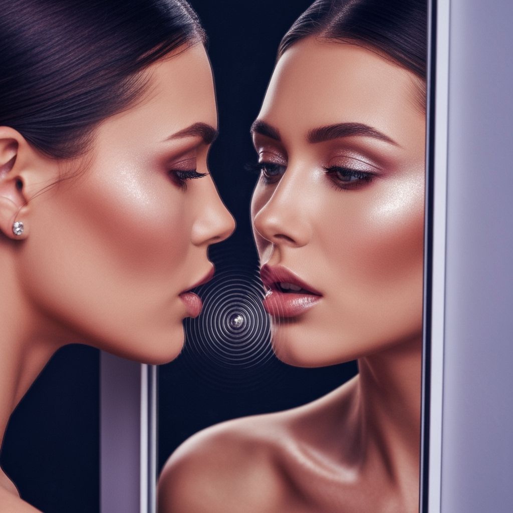 Woman and Reflection in Ukiyo-e Modernism Style