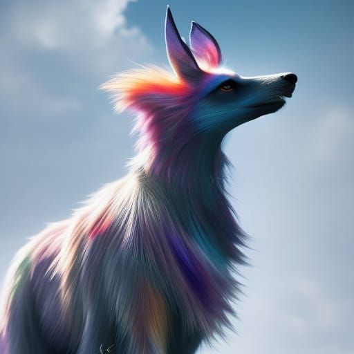 Dog with Dragonfly: Detailed Fantasy Art