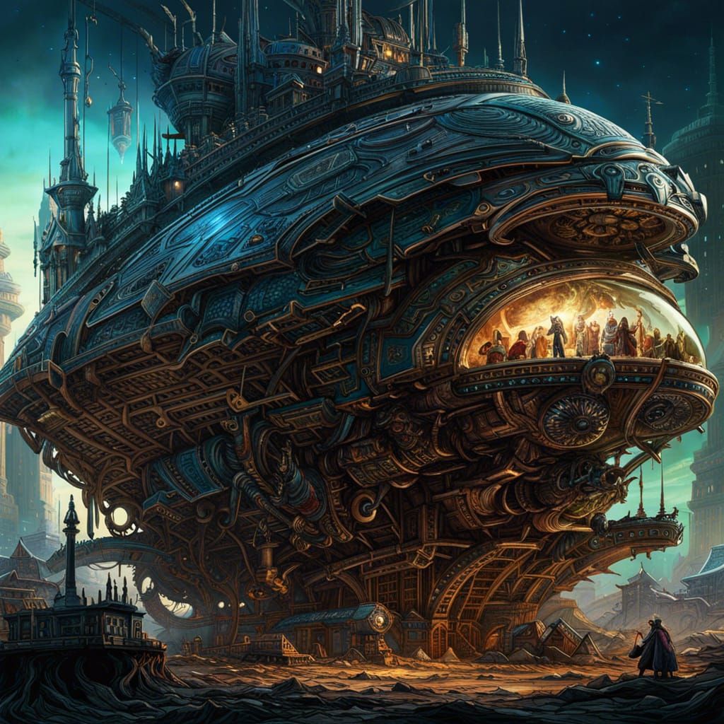Alien Spaceship: Fantasycore Digital Art Masterpiece