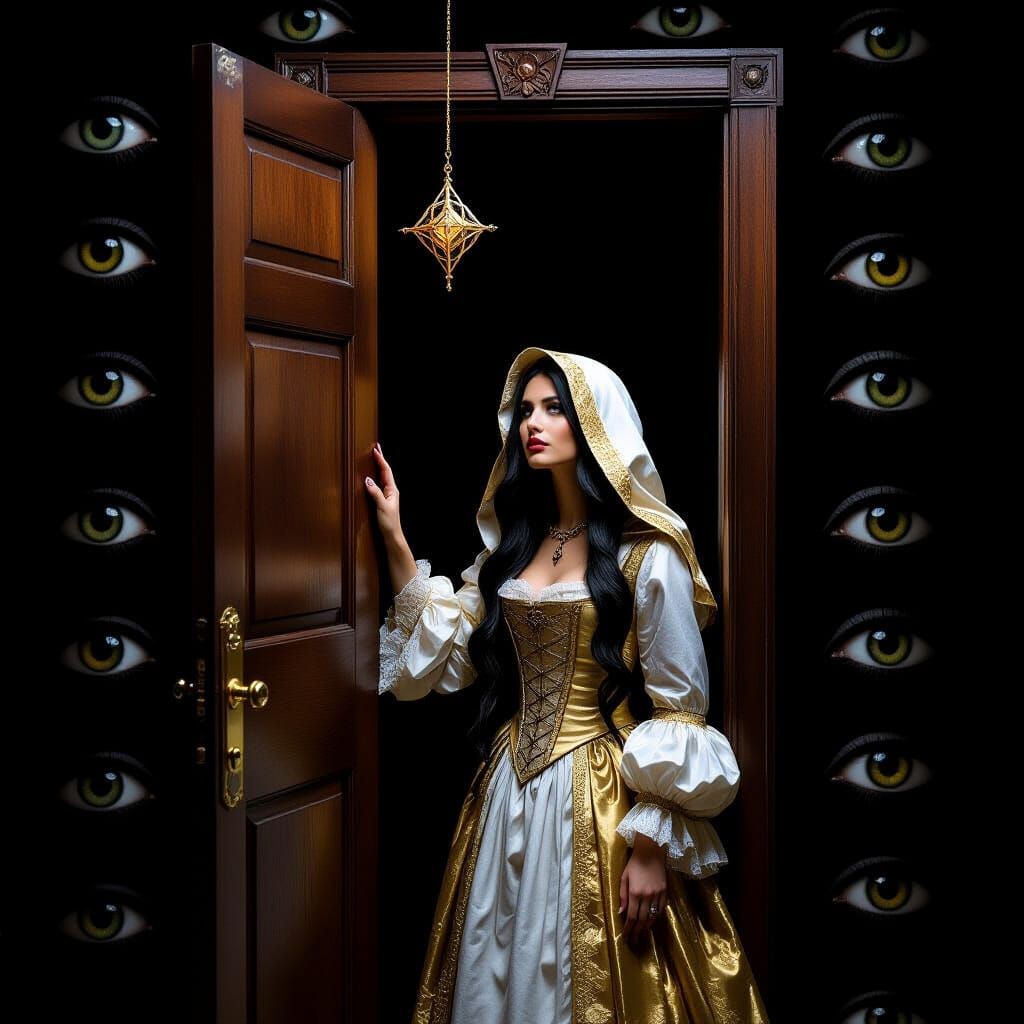 Fantasy Doorway with Woman in Renaissance Dress