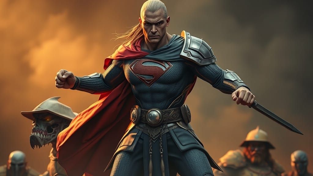 Powerful Warrior Fusion in Comic Book Anime Style