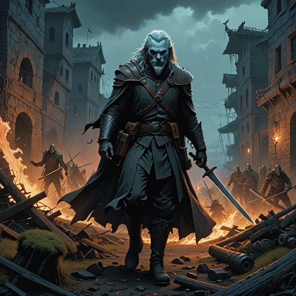 Wizard Battles Madman in Ancient Colosseum