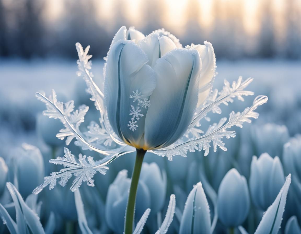 Icy Snowflake Tulip Flower