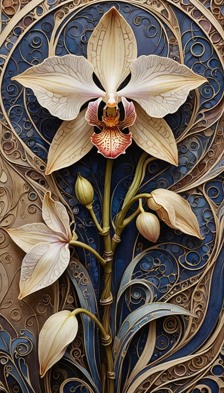 Surreal Nature Illustration in Art Nouveau Style