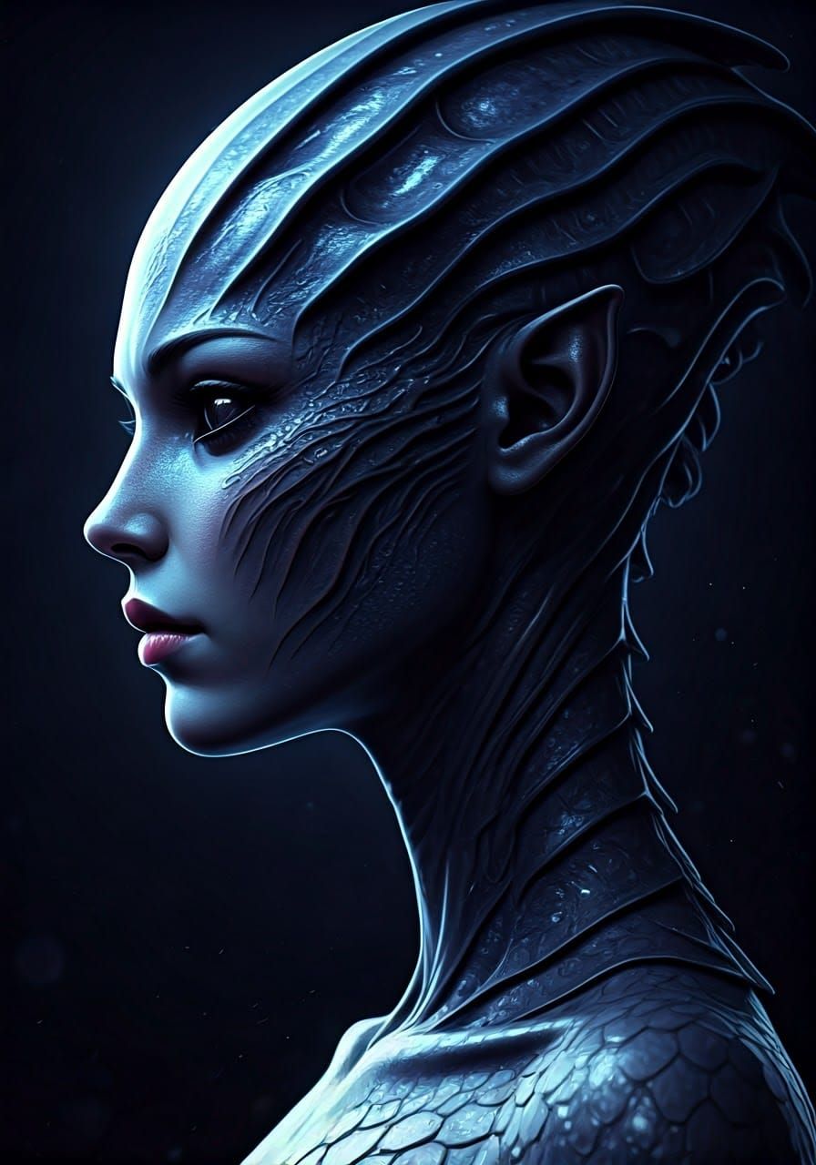 Ethereal Alien Goddess in Anime Style