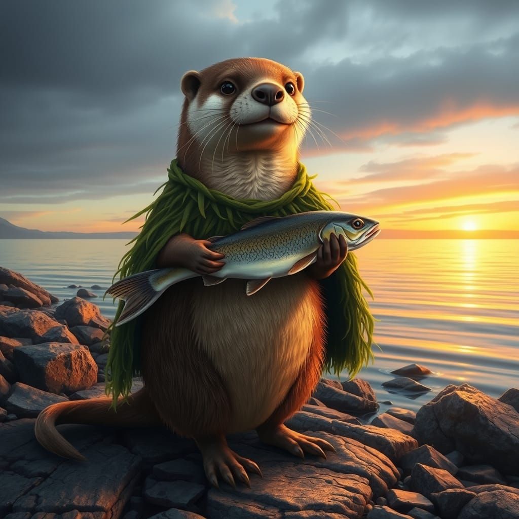 Spotted Otter-like Creature on New Zealand Shore