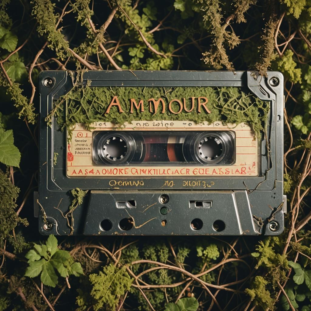 Mystical Cassette Tape with Vines and Symbols