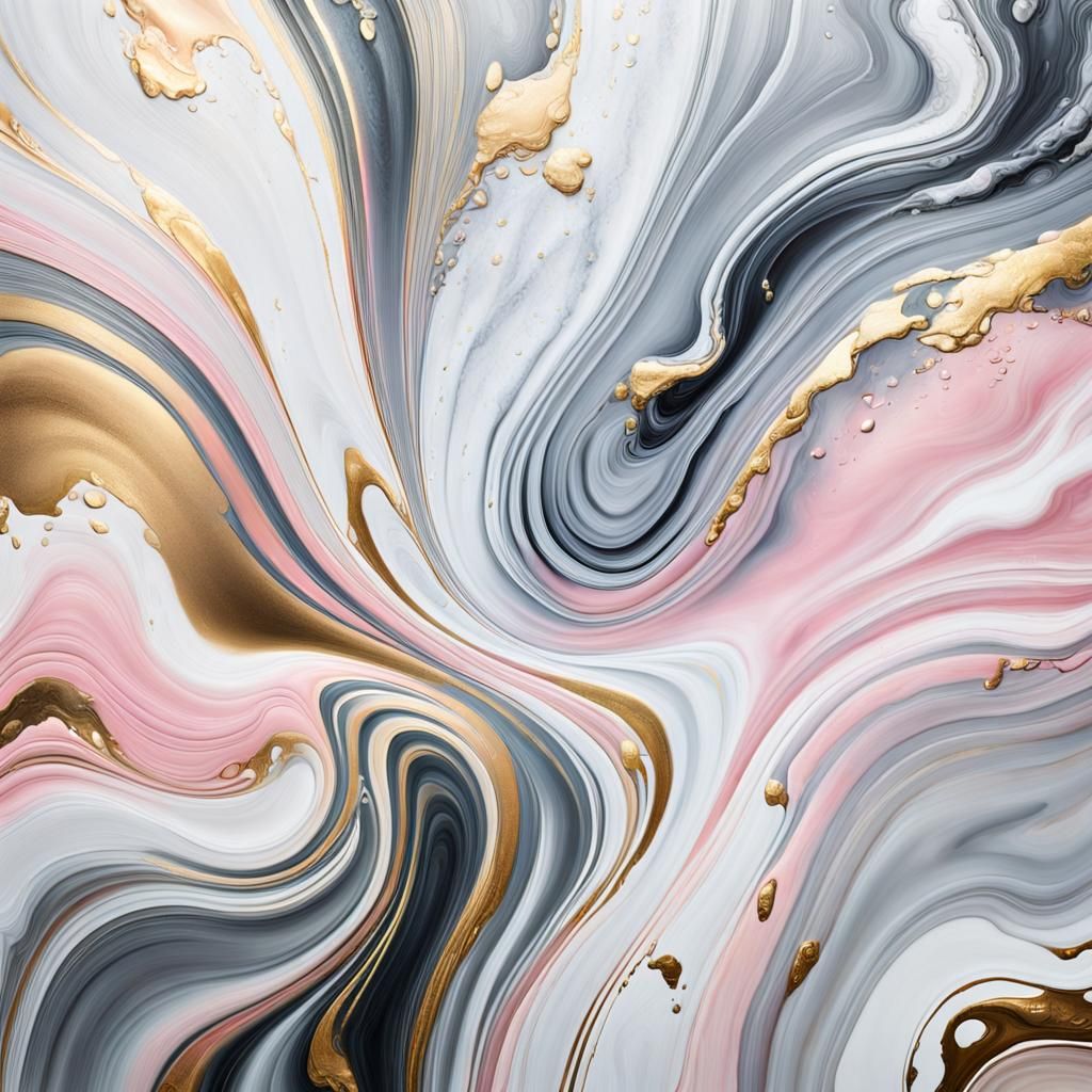 Opulent Marble Texture with Gold Veining in Oil Painting