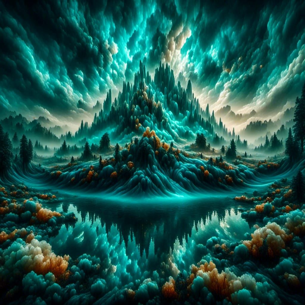 Ethereal Creature in Double Exposure Non-Newtonian Fluid