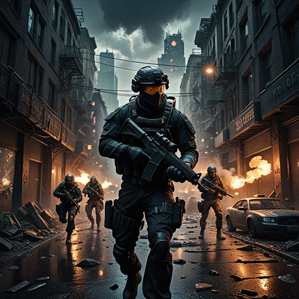 Tactical Ops Unit Executes High-Stakes Urban Assault in Neon...