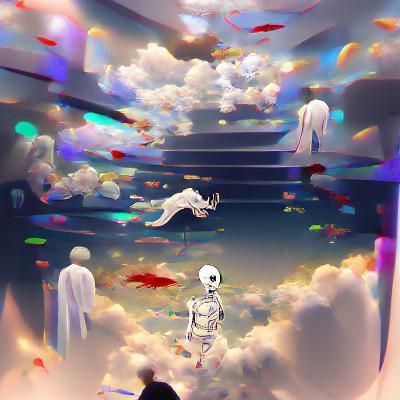 Ethereal Afterlife Landscape in Dreamlike Style