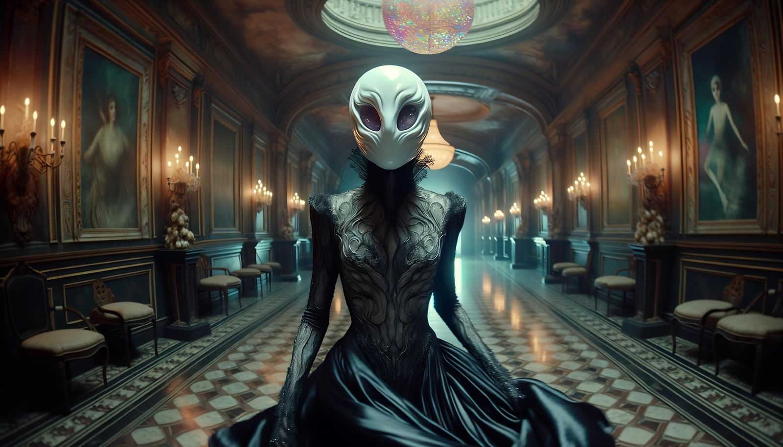 Ethereal Visilight Wanders Decaying Mansion in Fantastical S...