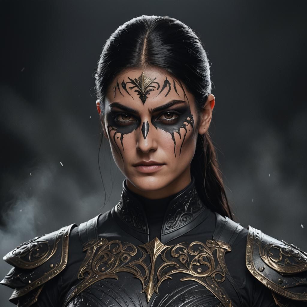 Sonya Deville Portrait with Facepaint, Digital Art