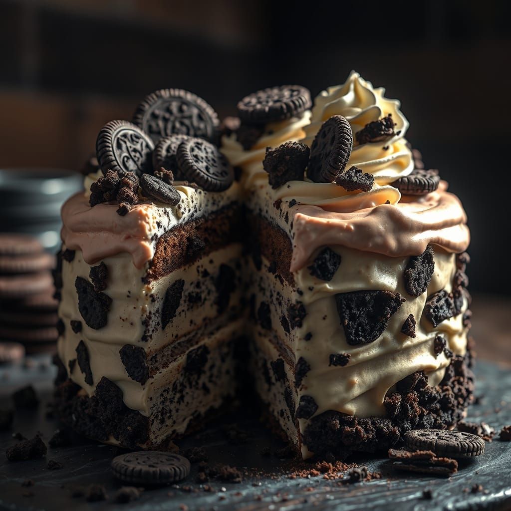 Cookies and Cream Cake and Ice Cream