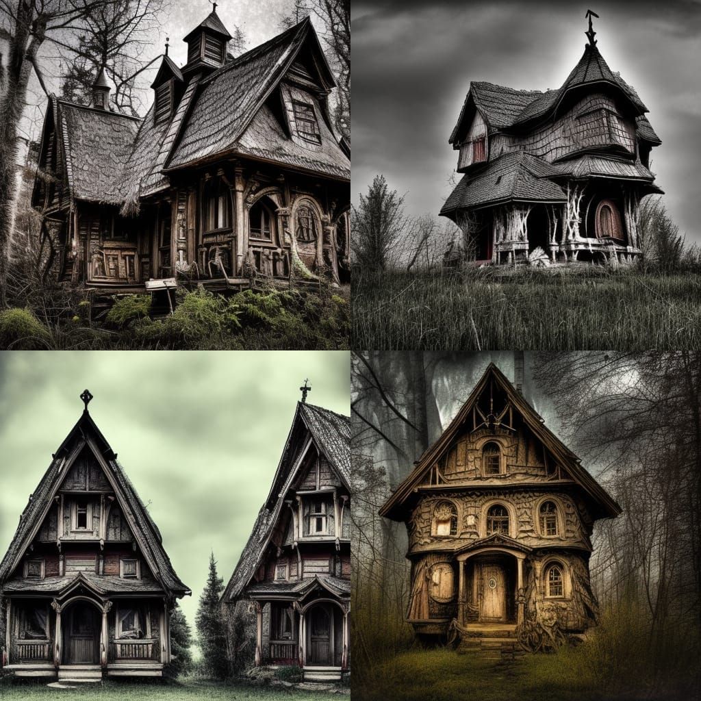 Baba Yaga House for Twins in Gothic Style