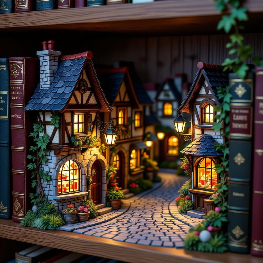 Whimsical Fantasy Alley Book Nook Diorama