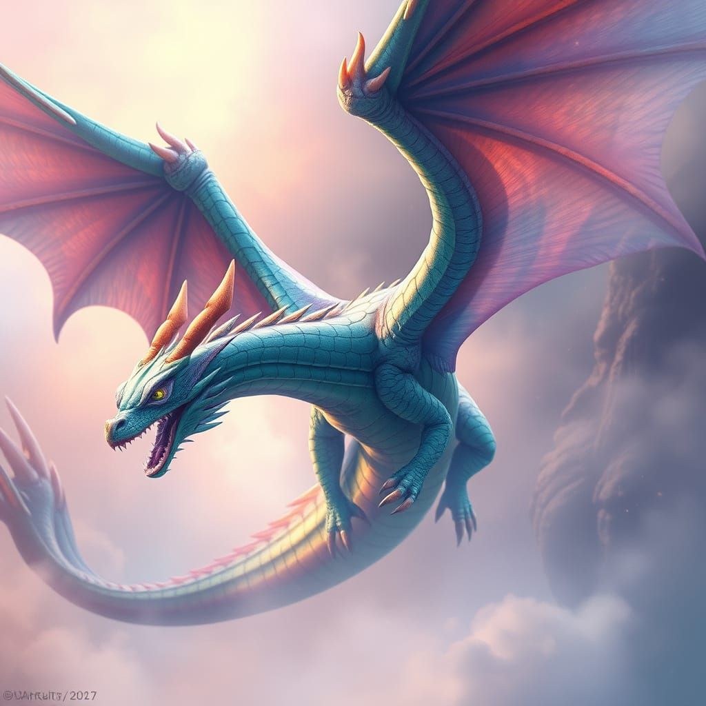 Mystical Dragon Soars in a Dreamlike Realm