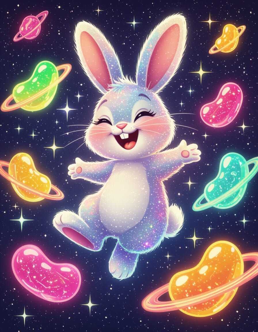 Stardust Bunny's Jellybean Galaxy: A Retro Fantasy
