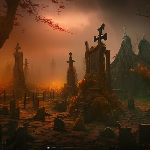 Mutant Graveyard: Detailed Matte Painting