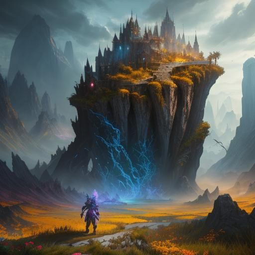 Powerful Woman Conjures Storm in Fantasy Art