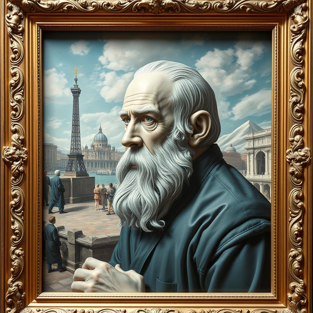 Surreal 3D Picasso Painting with Shallow Depth