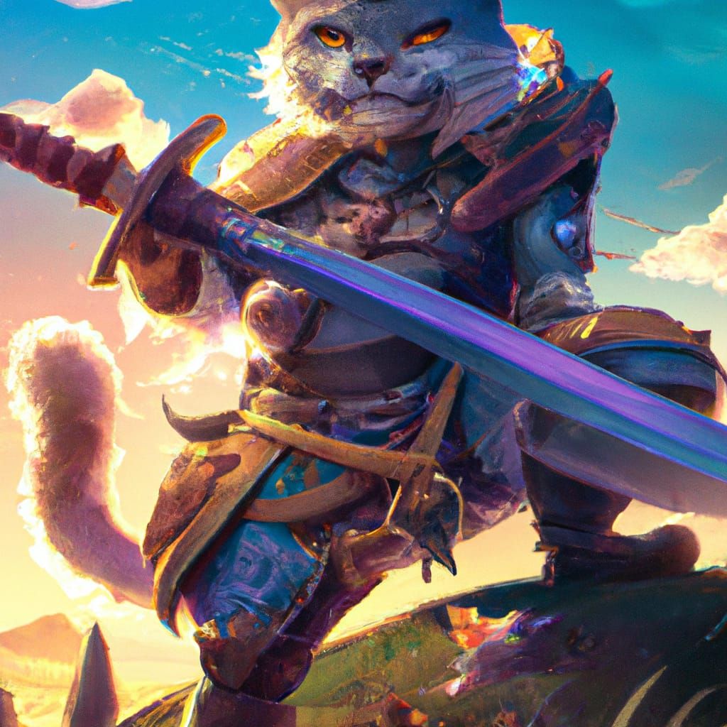 Anthropomorphic Cat Warrior Concept Art