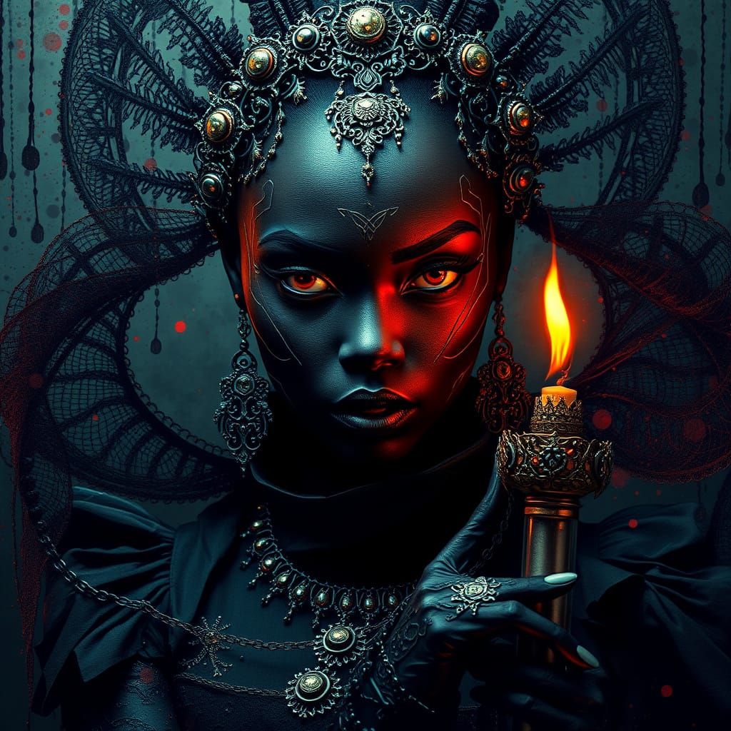 Exotic Gothic Magician in Stunning Realism