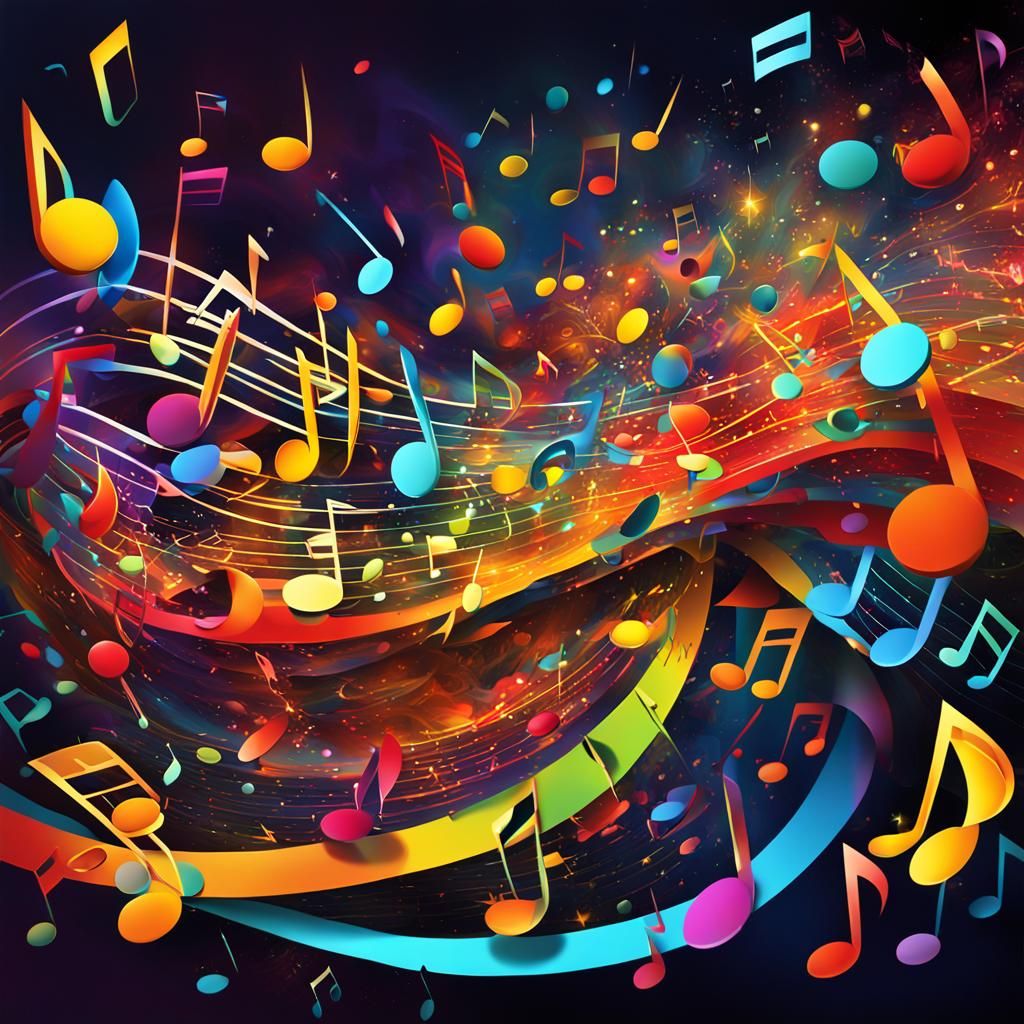 Vibrant Abstract Art: Eat the Music in Digital Painting