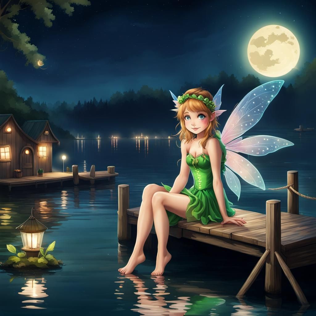 Whimsical Fairy at Dock of the Bay