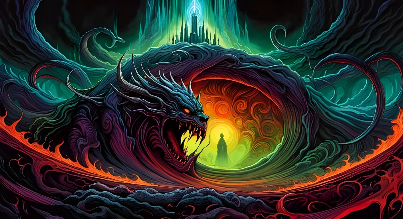 Malevolent Entity in Epic Horror Scene