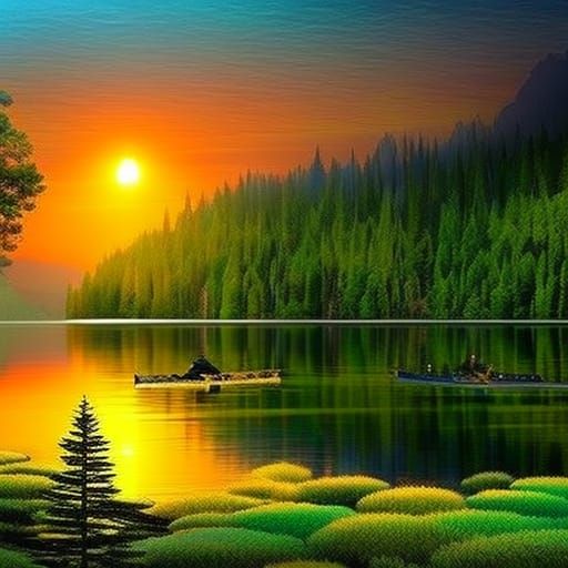 Enchanted Forest Lake: Digital Matte Painting