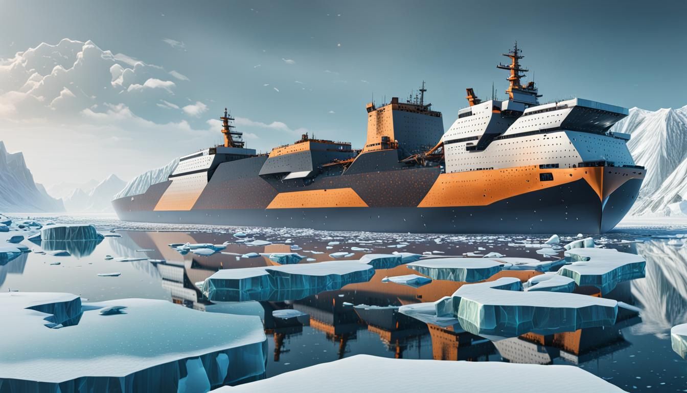Futuristic Icebreaker Ship Shatters Icy Sea