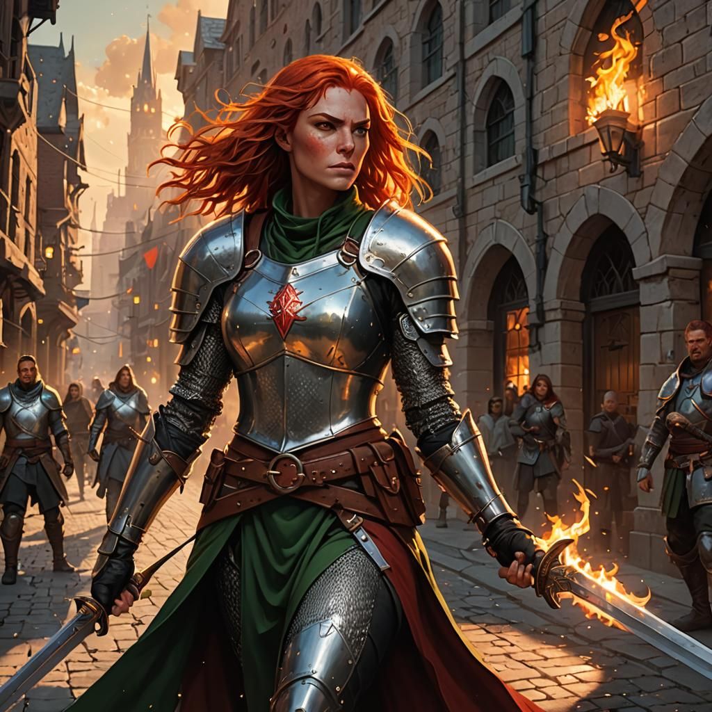 Baldur's Gate City Guard: Red-Haired Heroine