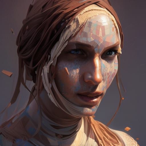 Hyperdetailed Portrait of a Female Mummy