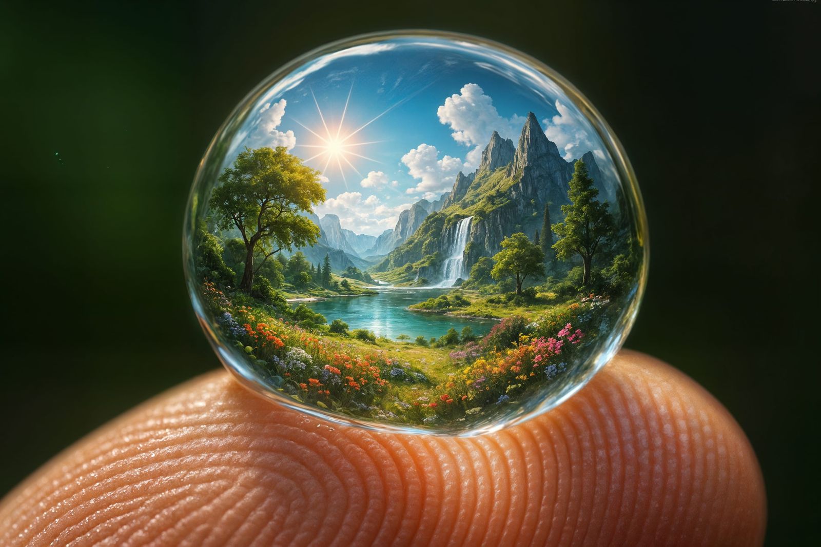 Fantasy Paradise Inside a Dewdrop: Macro Photography