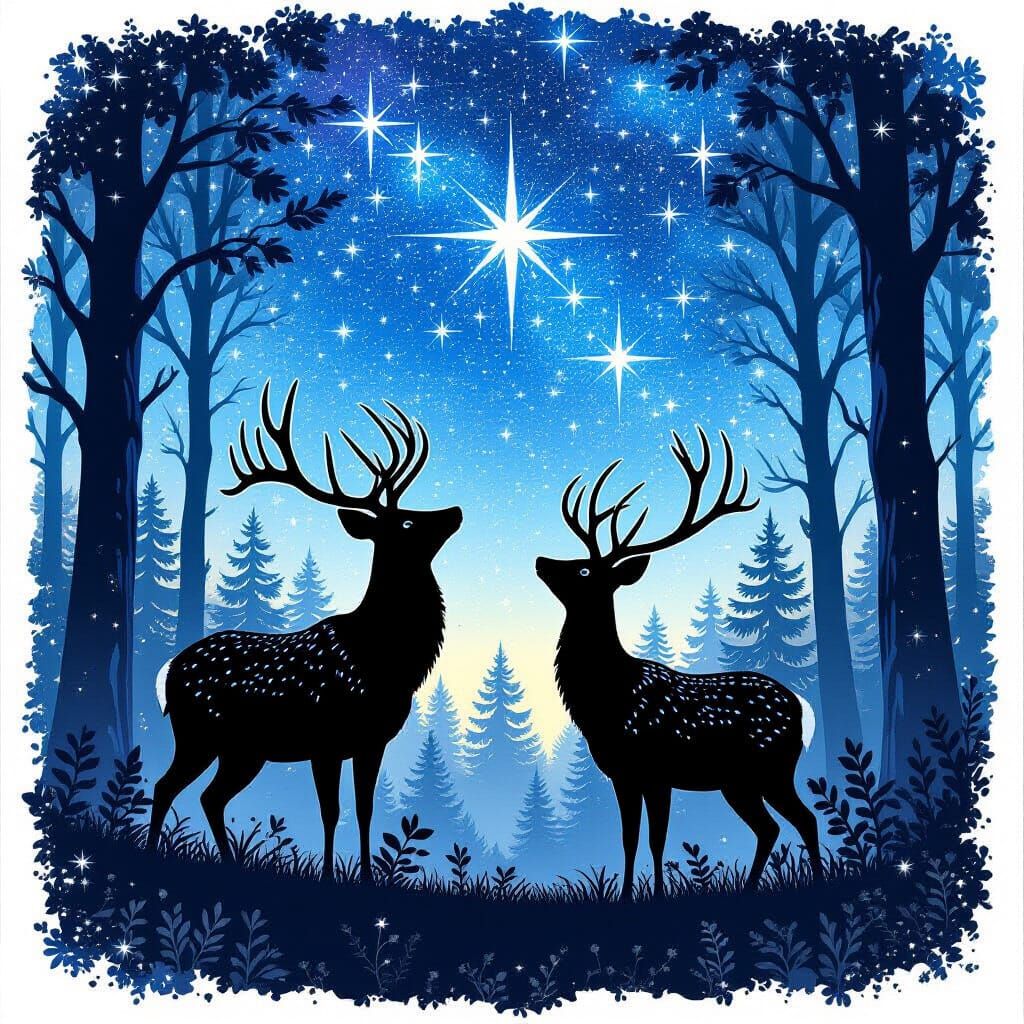 Black and White Deer. There for a moment in the forest. Wher...