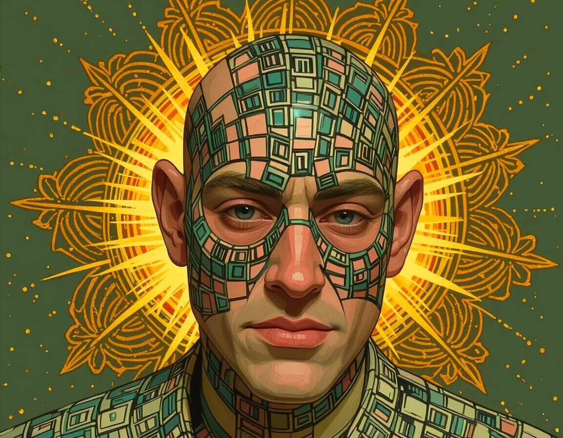 Dreamy Pastel Portrait in Playful Style