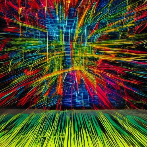 Gothipunk Singer on Stage in Vibrant Digital Art