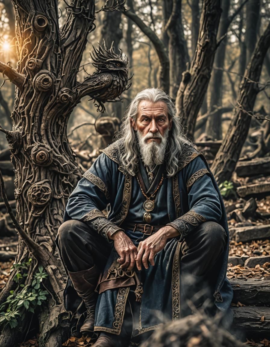 Epic Fantasy Wizard Awaits Heroic Quest