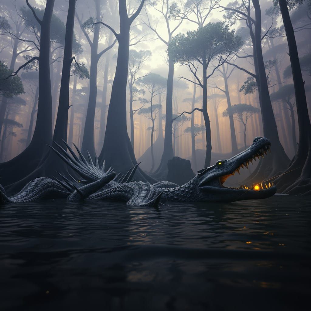 Colossal Serpentine Beasts Lurk in Twilight Waters