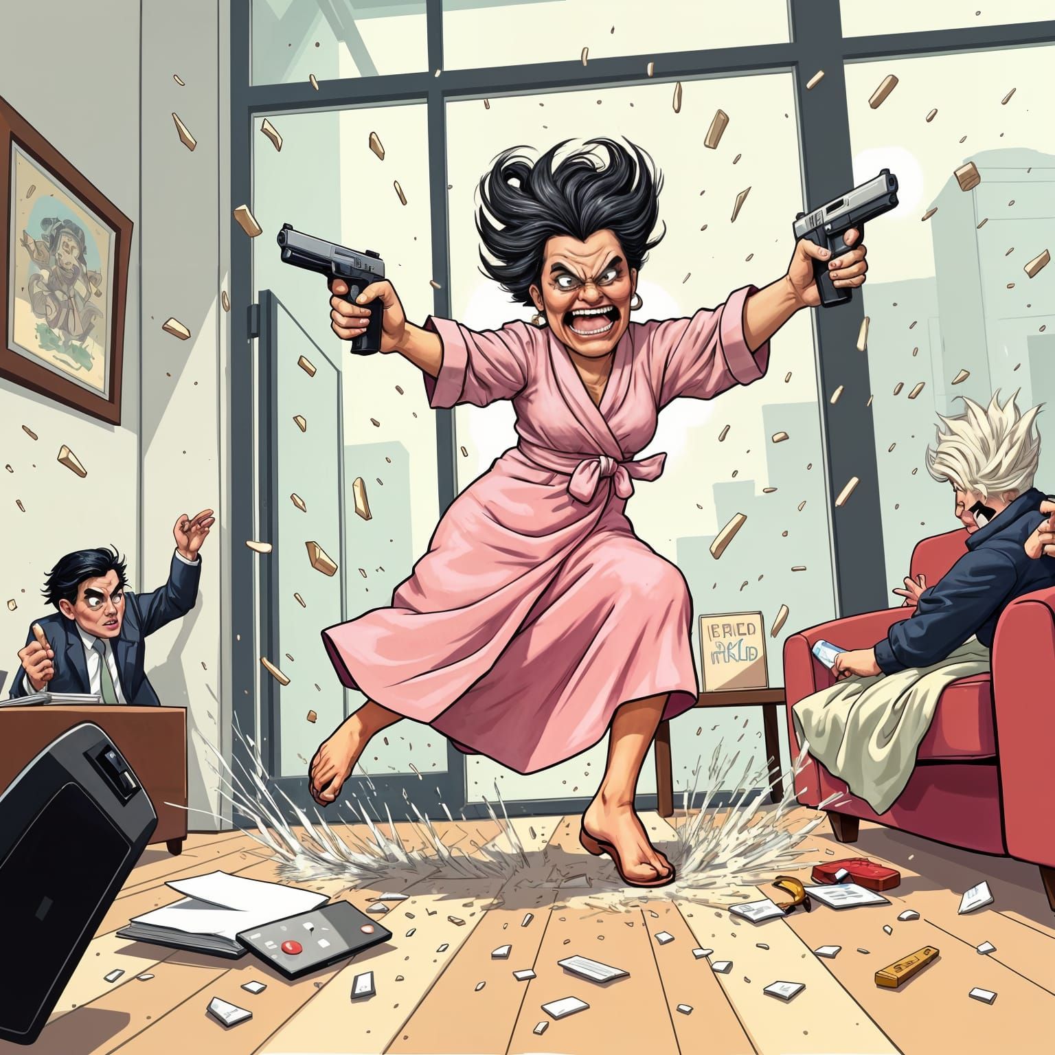 Angry Meemaw Unleashes Justice in Pop Art Style