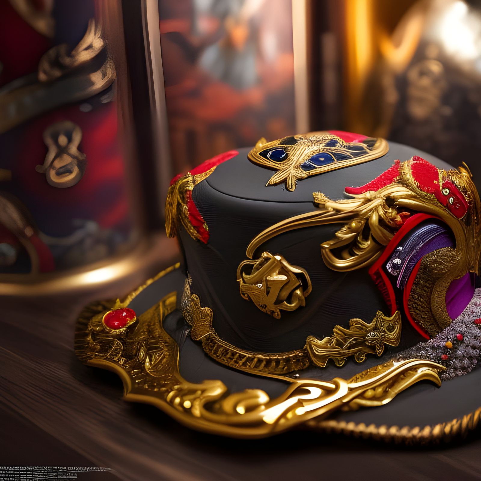 Pirate King's Tricorne Hat with Skull and Sparrow